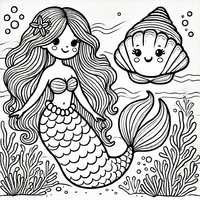 Ausmalbild Meerjungfrau