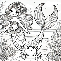 Ausmalbild Meerjungfrau