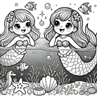Ausmalbild Meerjungfrau