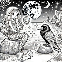 Ausmalbild Meerjungfrau