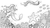 Ausmalbild Meerjungfrau