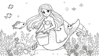 Ausmalbild Meerjungfrau